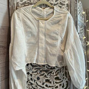 FREE PEOPLE XS Long Sleeve Crop Blouse